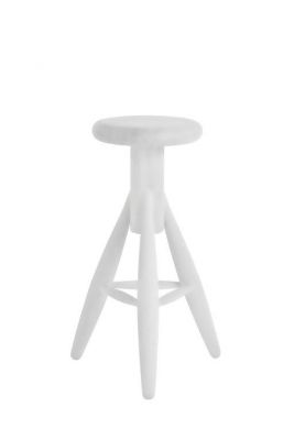 Weißer Artek "Rocket" Barhocker EA001 aus Holz, modernes Design für Küche und Bar.